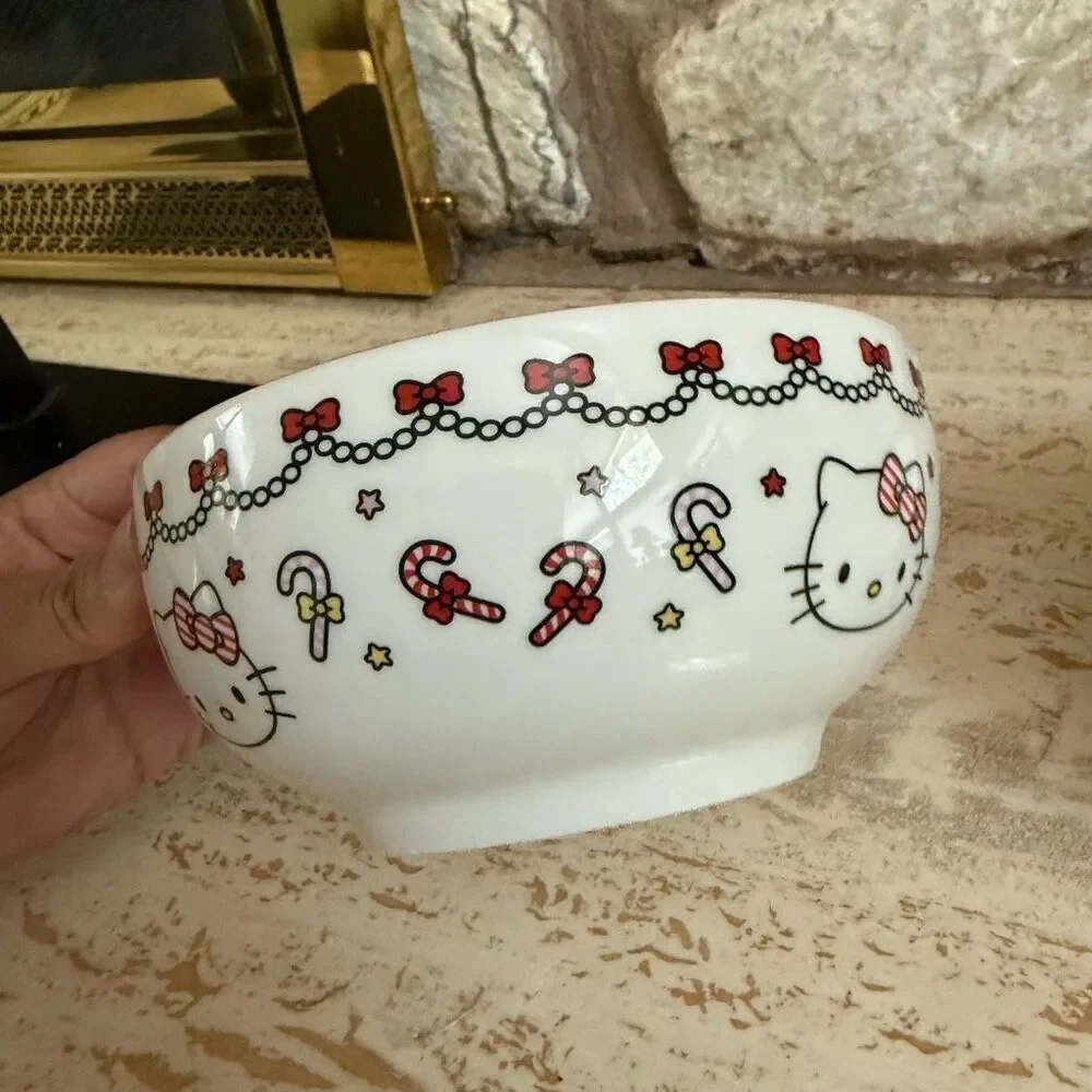 Hello Kitty x Silver Buffalo Christmas Candy Cane bowls small